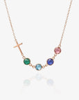 Cross with Birthstone Necklace