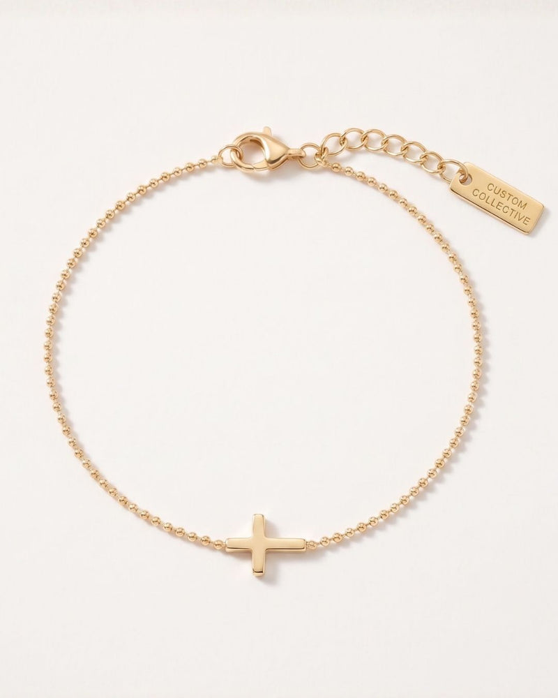 Bead Chain Cross Bracelet