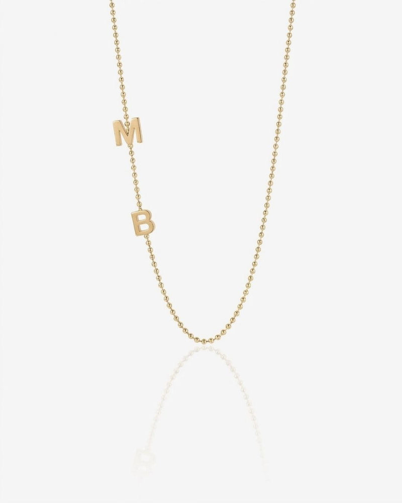 Bead Chain Initial Necklace