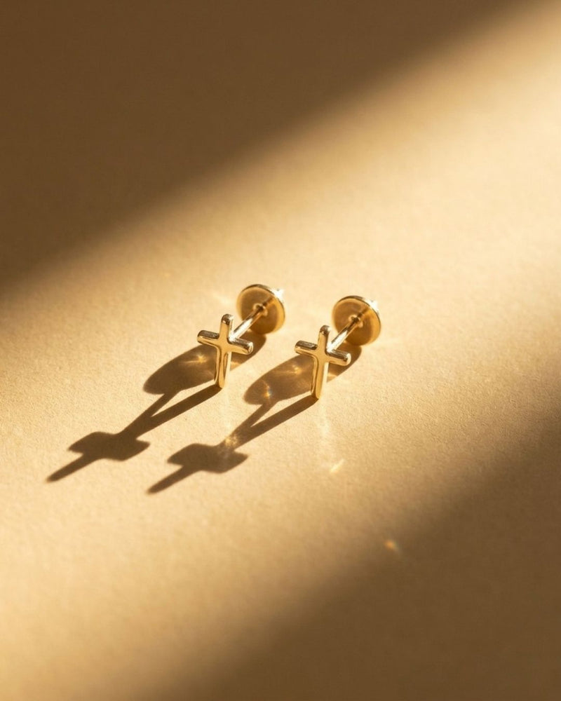 Petite Cross Studs