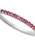 14K Gold Natural Birthstone Band Ring Valentine's Day Gift
