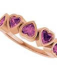 14K Gold Natural Tourmaline Birthstone Heart Ring Valentine's Day Gift
