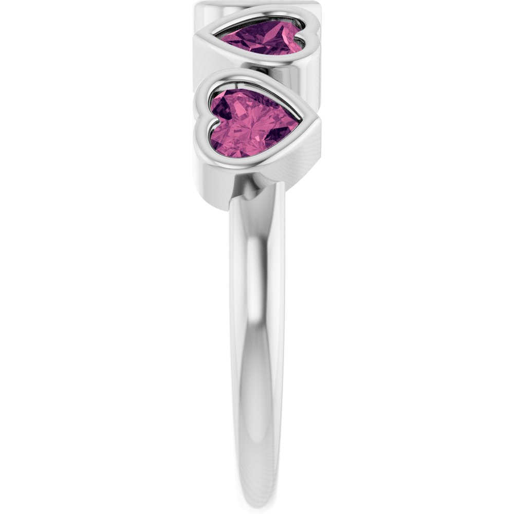 14K Gold Natural Tourmaline Birthstone Heart Ring Valentine's Day Gift