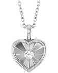 14K Gold 1/10 CT Natural Diamond Heart 18" Necklace Valentine's Day Gift