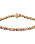 14K Gold Natural Birthstone Line 7" Bracelet Valentine's Day Gift
