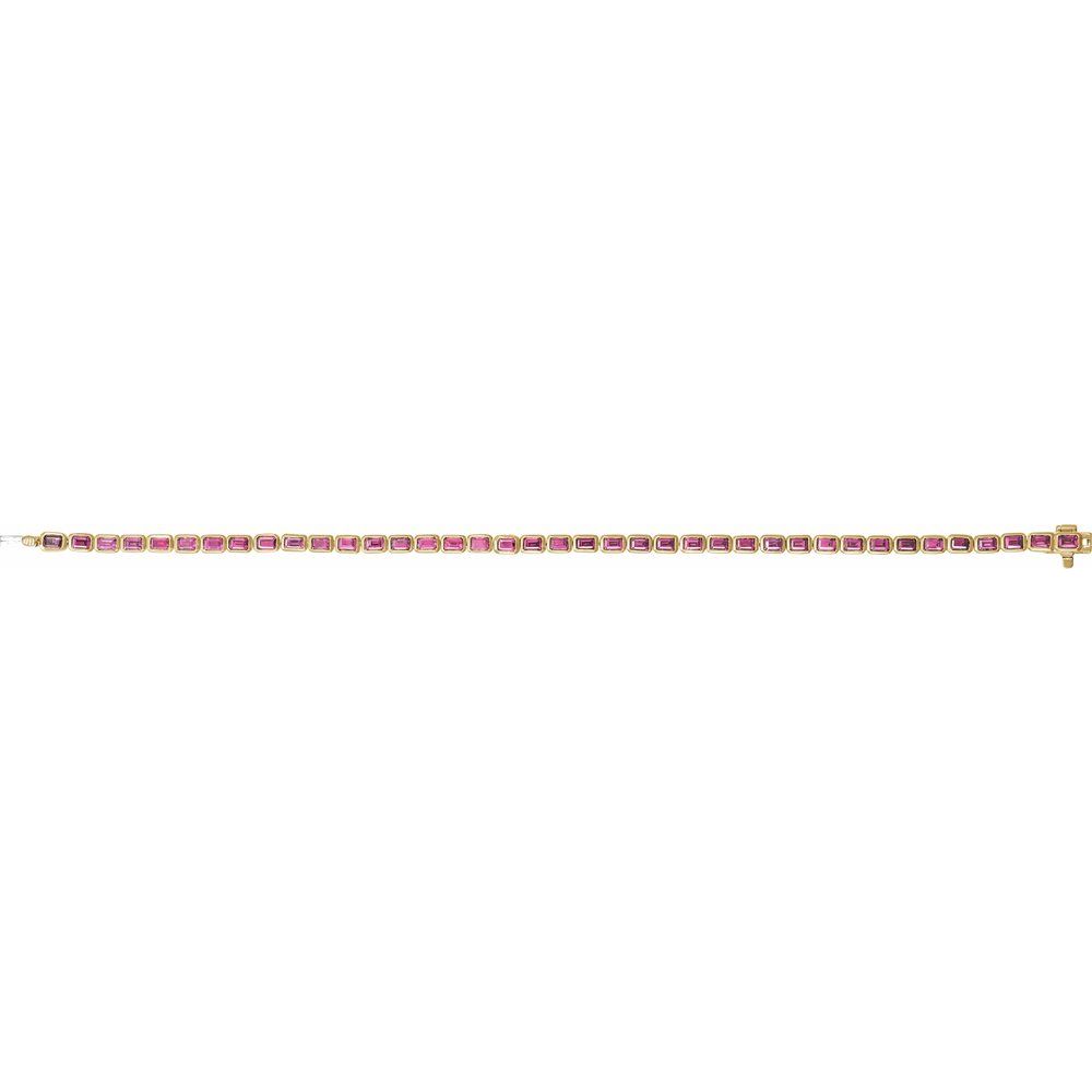 14K Gold Natural Birthstone Line 7" Bracelet Valentine's Day Gift