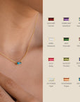 Dainty Baguette Birthstone Necklace