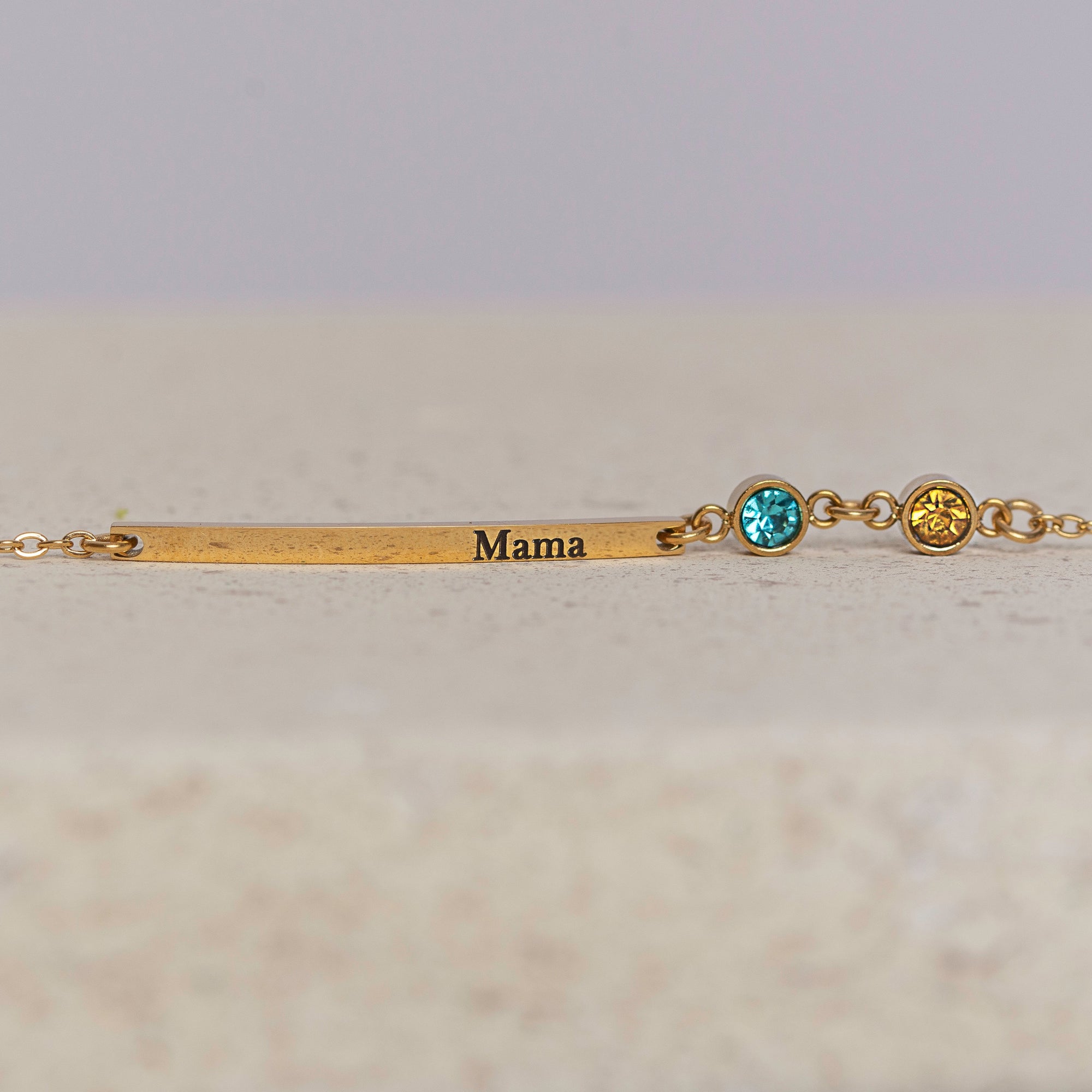 Mama Personalized Bar and Birthstone Bracelet