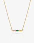 Baguette Birthstone Necklace