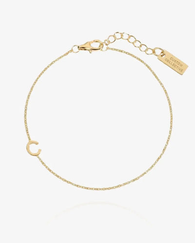 Personalized Sideway Initial Bracelet 18K