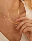 Cross Heart Birthstone Necklace