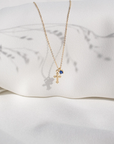 Personalized Birthstone and Cross Necklace