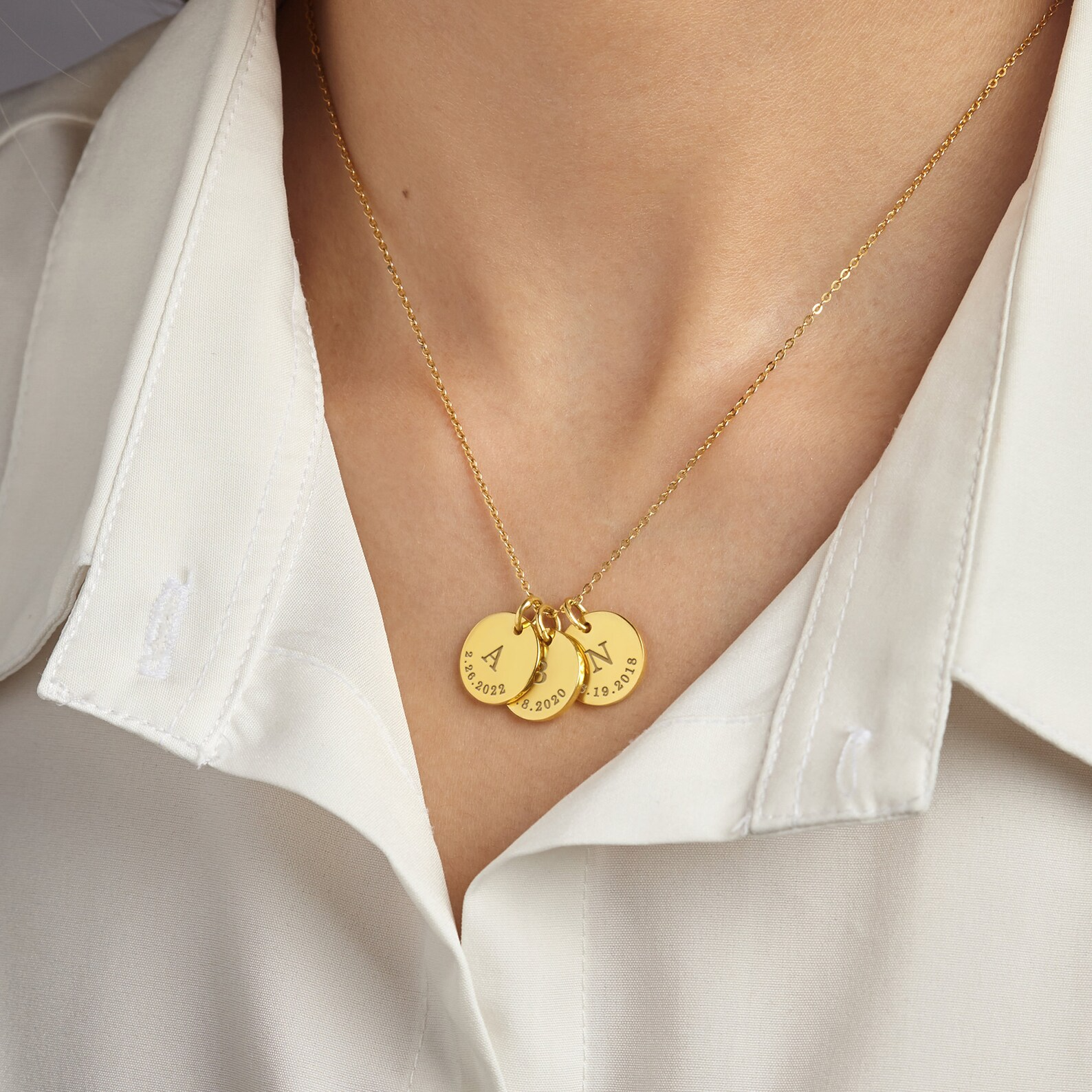Customized Initial Birthdate Necklace