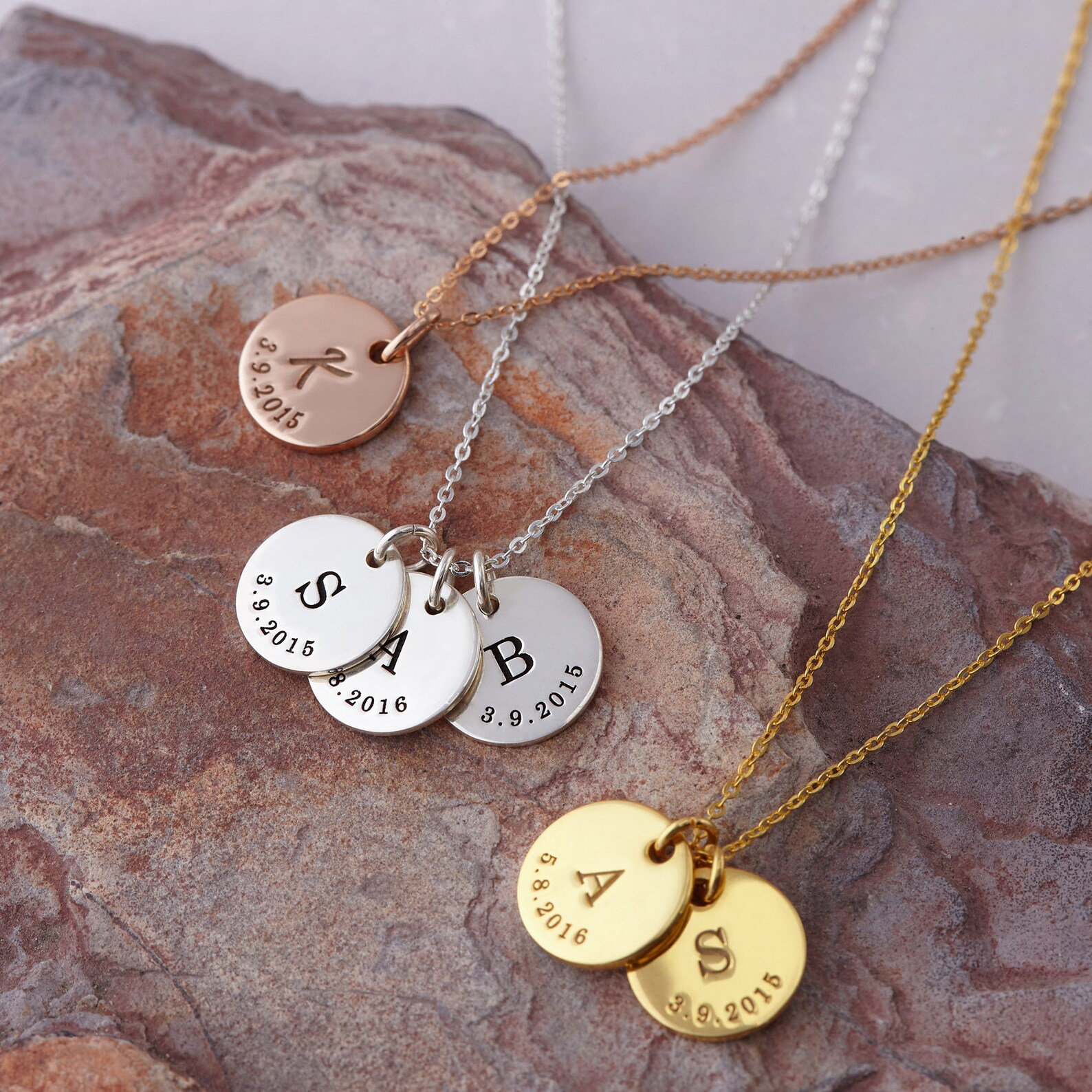 Customized Initial Birthdate Necklace