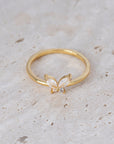 Dainty Butterfly Diamond Ring