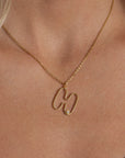 Bubble Initial with Diamond Necklace