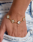 Pearl Clover Name Bracelet