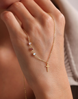 Dainty Cross and Birthstone Necklace