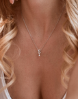 Dangling Initial and Birthstone Necklace