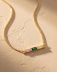 Baguette Birthstone Necklace
