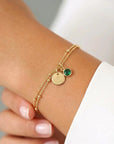 Birthstone and Initial Bracelet