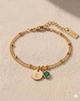 Birthstone and Initial Bracelet