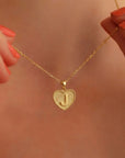 Custom Heart Necklace with Engraved initial - CG2252S