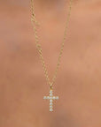 Scripted Cross Necklace
