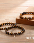 Customized Lava Tiger Eye Stone Beads Bracelet for Men