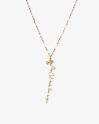 Personalized Name Necklace with Birth Flower - CG0603S,CG0604S,CG0605S,CG4447S