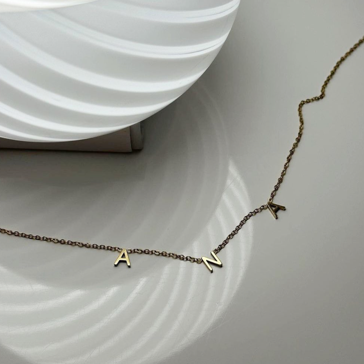 CUEZIY Bubble Letter Necklace Gold 14K Gold Plated Initial Necklaces For Women Personalized