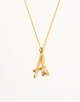 Script Diamond Initial Necklace