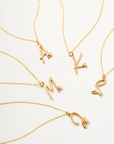 Script Diamond Initial Necklace