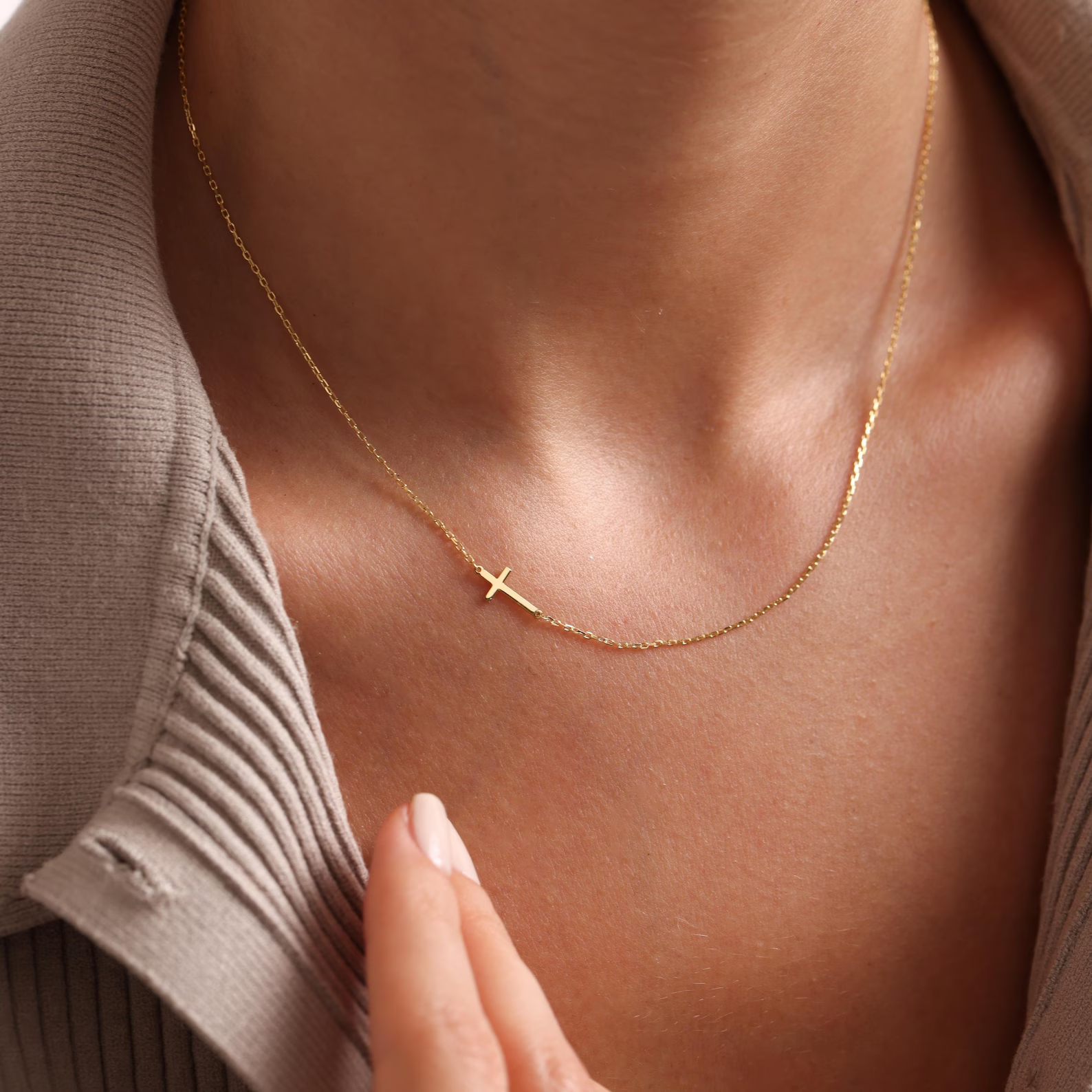 Sideways Cross Necklace – TheCustomGoodsCo