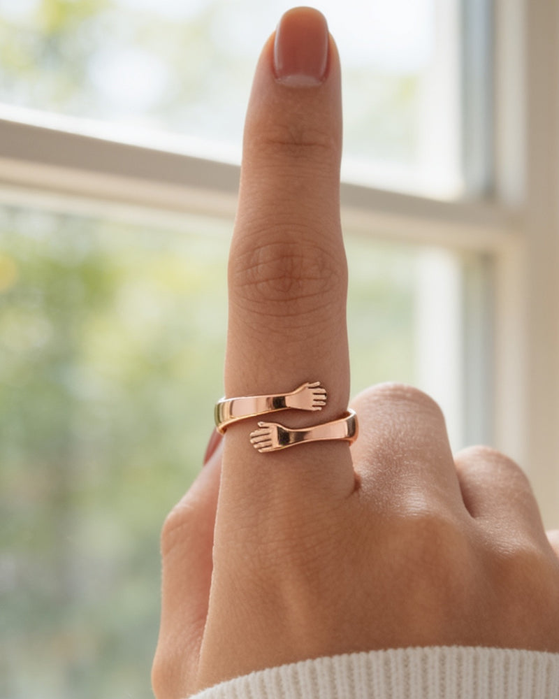 To My Granddaughter Hug Ring in rose gold