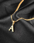 Mens Cuban Initial Necklace