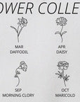 Horizontal Birth Flower Name Necklace
