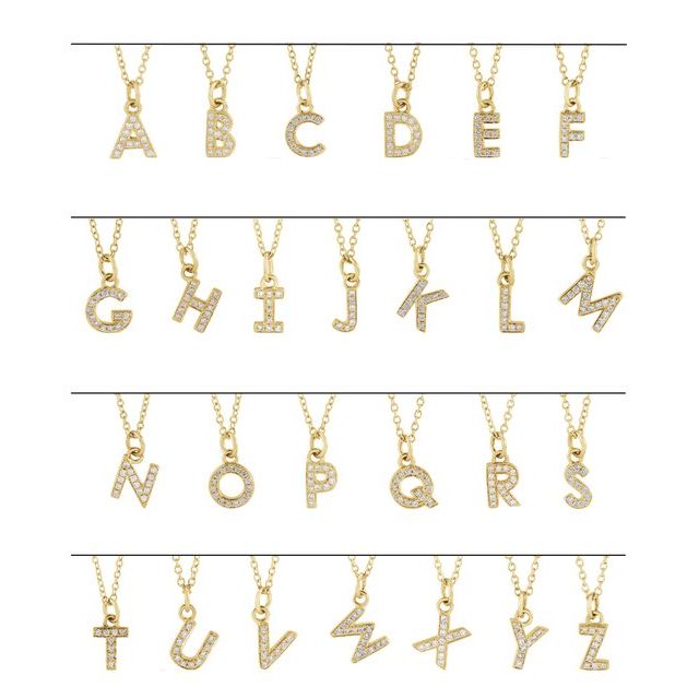 Natural Diamond Initial Necklace 14K .05 CTW - CG4307S,CG4308S,CG4309S