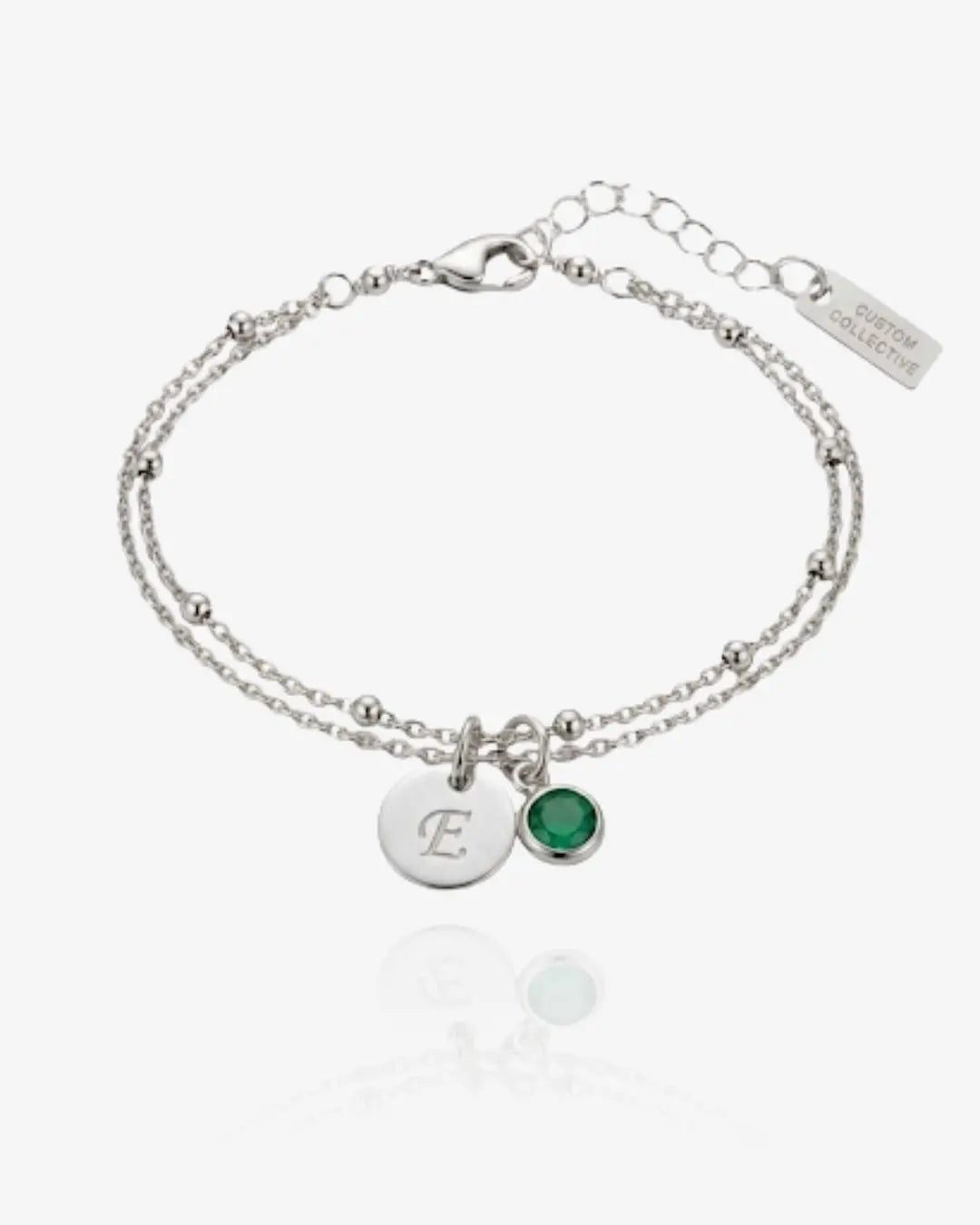 Birthstone and Initial Bracelet
