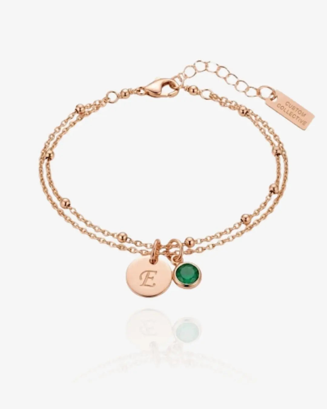 Birthstone and Initial Bracelet