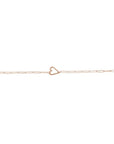 14K Gold Heart Paperclip Bracelet Valentine's Day Gift