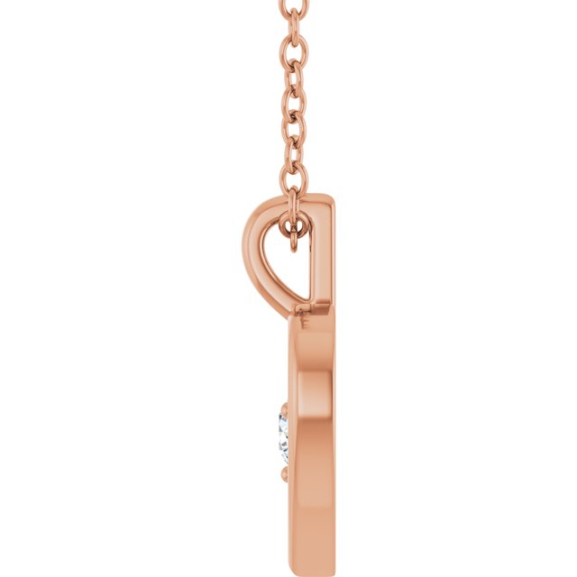 14K Gold 1/10 CT Natural Diamond Heart 18&quot; Necklace Valentine&#39;s Day Gift