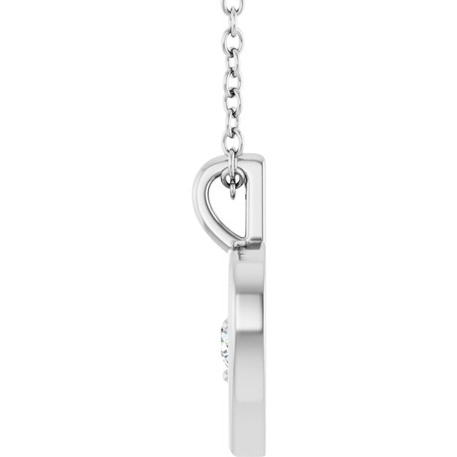 14K Gold 1/10 CT Natural Diamond Heart 18&quot; Necklace Valentine&#39;s Day Gift