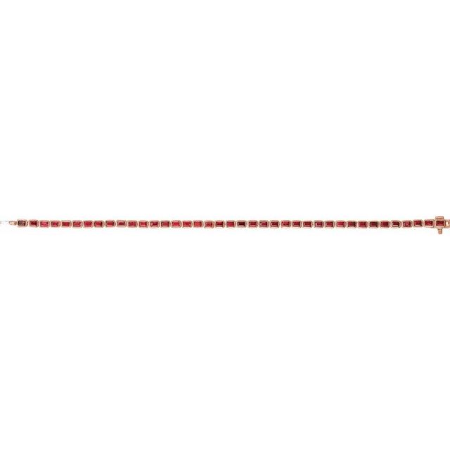 14K Gold Natural Birthstone Line 7&quot; Bracelet Valentine&#39;s Day Gift