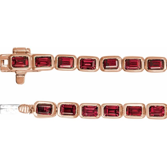 14K Gold Natural Birthstone Line 7&quot; Bracelet Valentine&#39;s Day Gift
