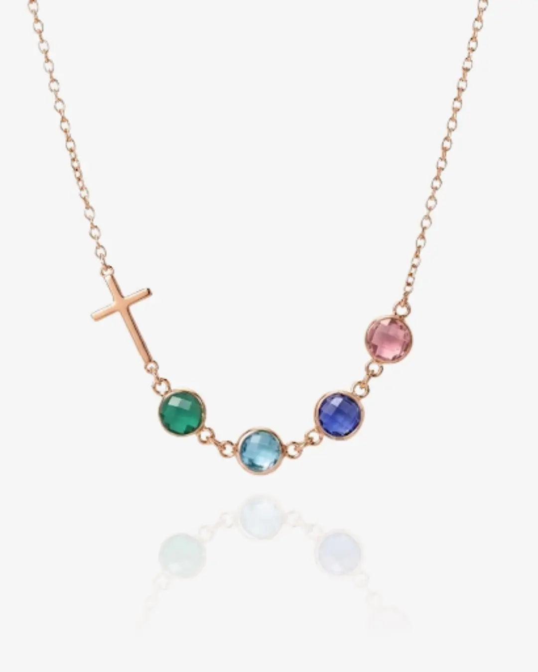 Cross with Birthstone Necklace