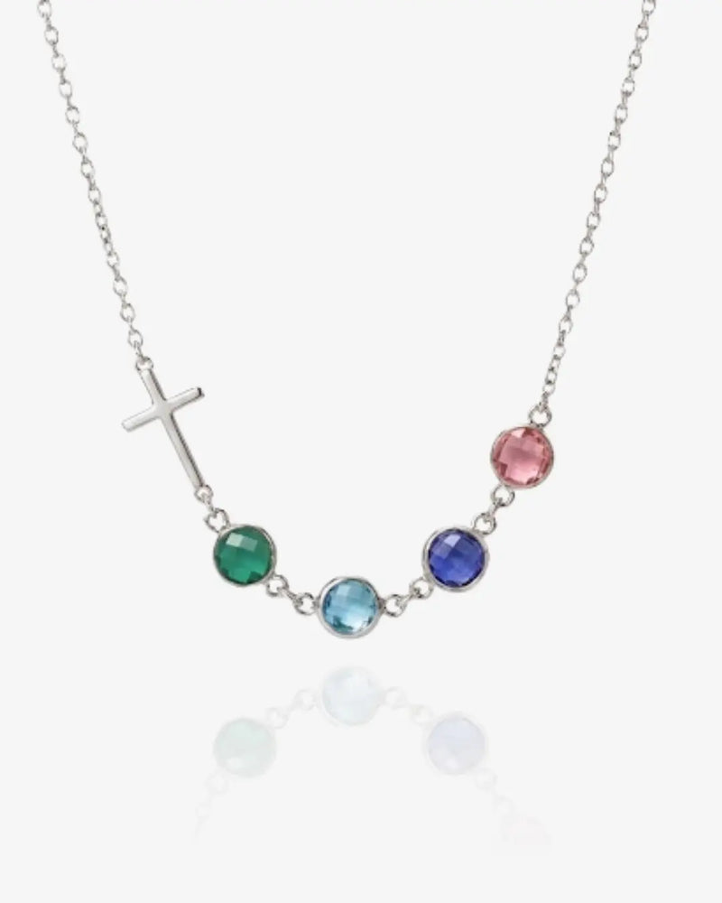 Cross with Birthstone Necklace