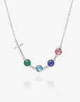 Cross with Birthstone Necklace