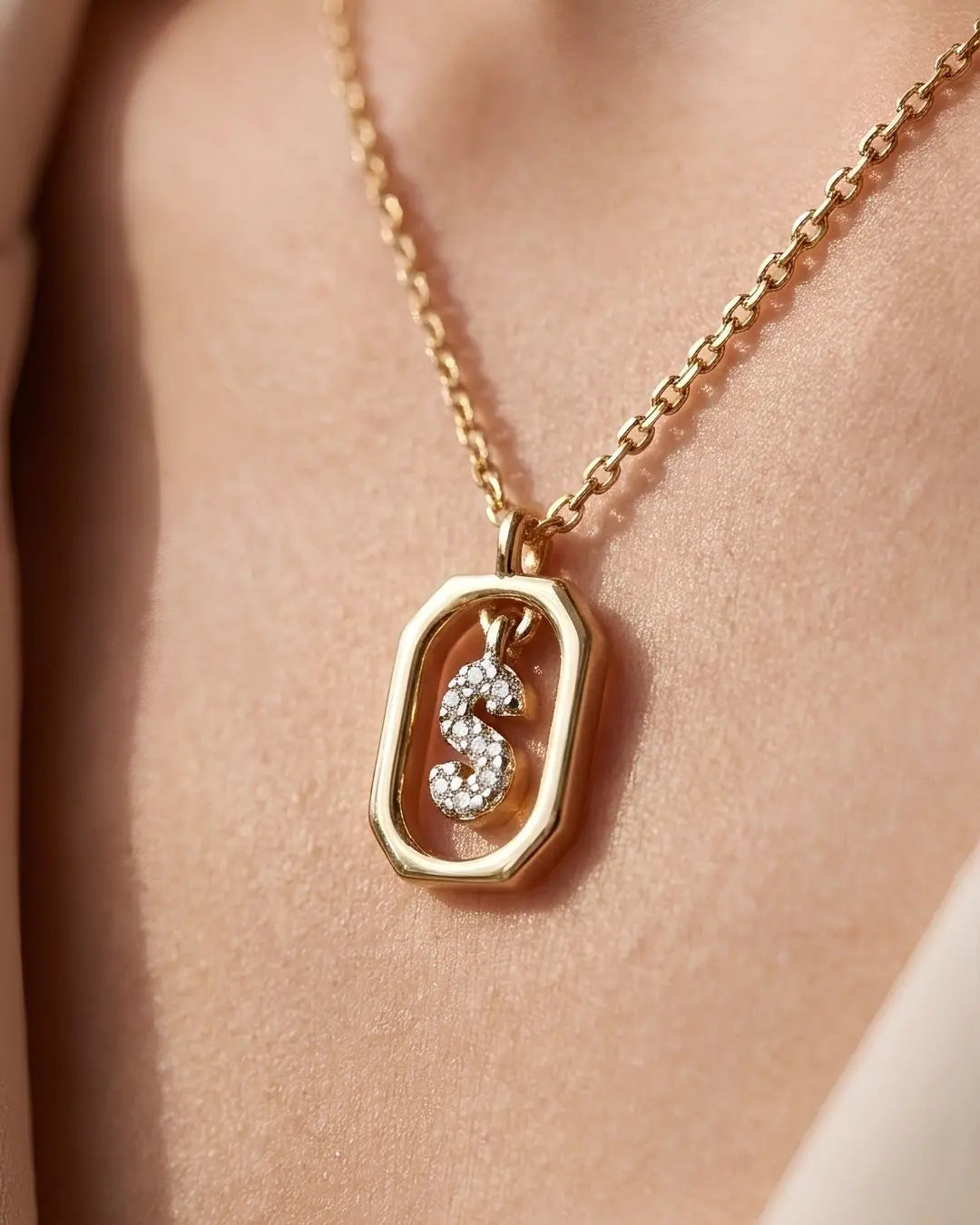 Framed Initial Necklace
