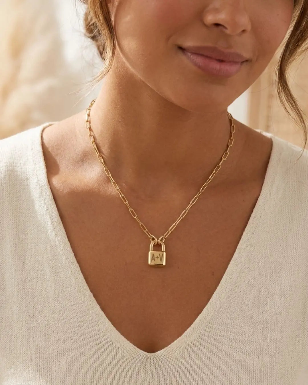 Lock Initial Necklace